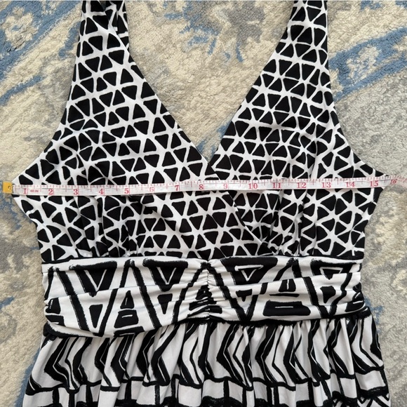 INC International Concepts Black and White Patterned Maxi Tank Dress - Picture 6 of 9